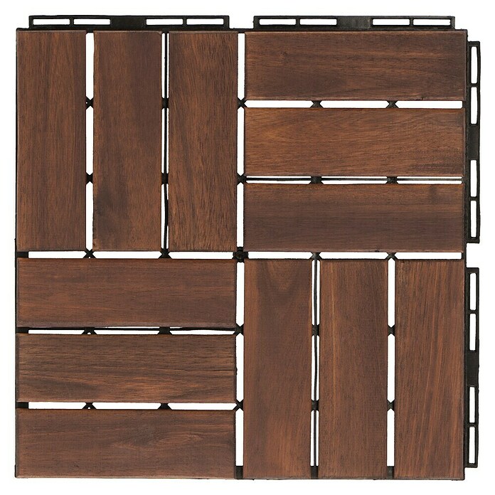 Loseta de madera con sistema click (Acacia, 30 x 30 cm, Paquete de 5)