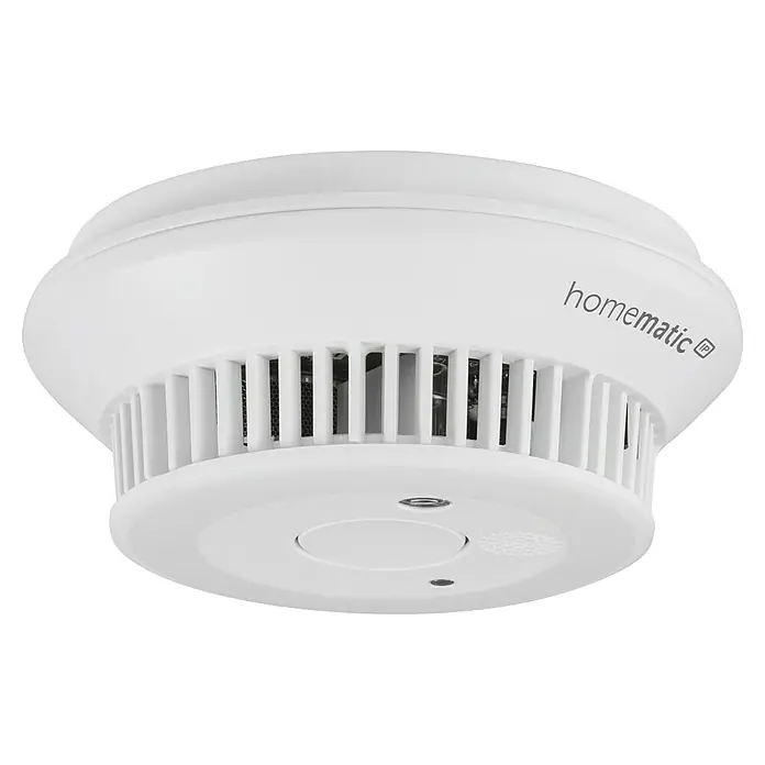 Homematic IP Starter-Set Rauchwarnmelder HmIP-SK4 - 1 x Access Point, 3 x Rauchmelder, 1 x Netzwerkkabel, 1 x Steckernetzteil, 6 x Batterie (fest verbaut), 1 x Deckenhalter, 1 x Montagezubehör - Ein Homematic IP Rauchmelder in Weiß, zur frühzeitigen Erkennung von Rauch und Bränden in Wohnräumen.