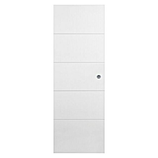 Solid Elements Puerta corredera de madera Mannheim (62,5 x 203 cm, Blanco, Maciza, Con uñero)