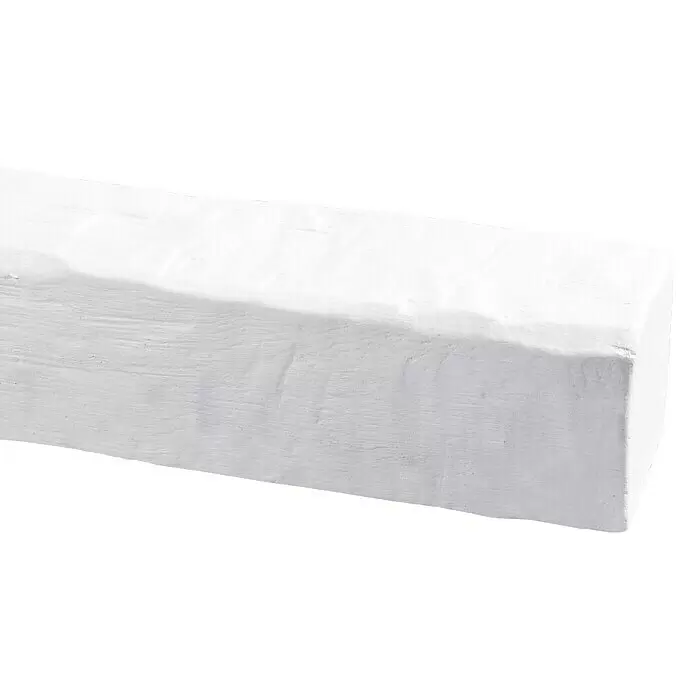 Dekobalken - Weiß, 200 x 9,5 x 6 cm, Polyurethan - Weißer, rechteckiger Balken mit texturierter Oberfläche.