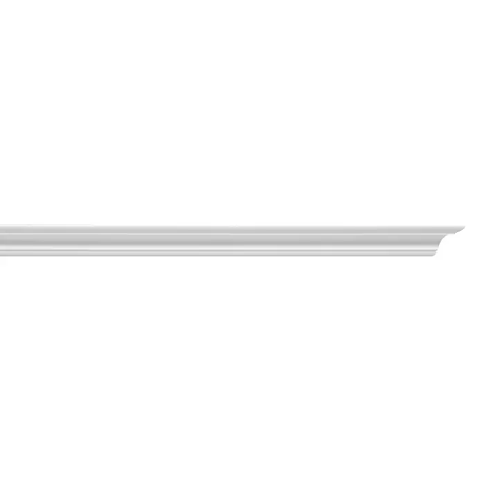 Zierprofil Modern C 30 - 200 x 2,2 x 2,2 cm, Extrudiertes Polystyrol (XPS) - Dieses Bild zeigt eine weiße Zierleiste mit einem dekorativen Profil, ideal für die Inneneinrichtung und zur Verschönerung von Wohnräumen.