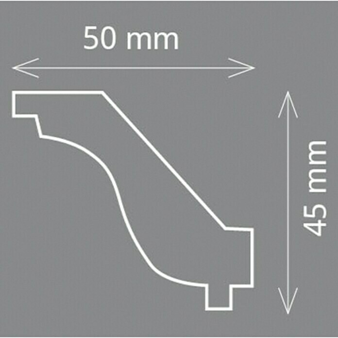 Zierprofil Modern HO (200 x 5 x 4,5 cm, Extrudiertes Polystyrol (XPS))