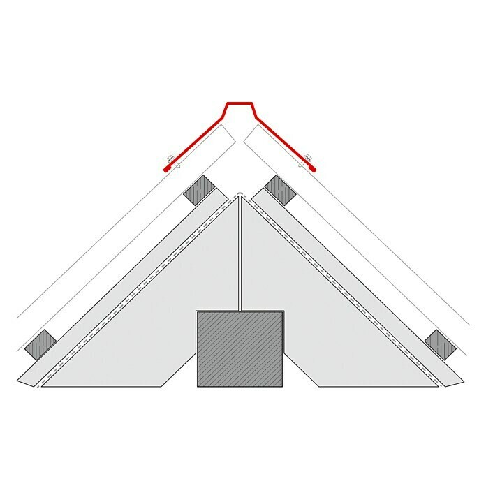 Probau Dachfirst Gerade PP12Grau, Länge: 100 cm, Stahl Use Shot