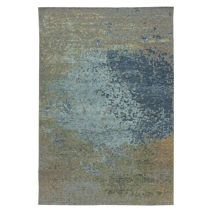 Kayoom Flachgewebeteppich Blaze - Blau/Braun, 230 x 155 cm, 74 % Polyester - Ein abstrakt gemusterter Teppich mit verschiedenen Farbverläufen, die einen modernen und stilvollen Akzent setzen. Perfekt für jedes Interieur.