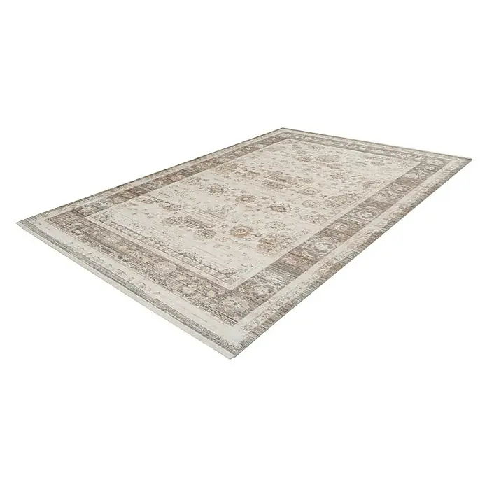 Kayoom Kurzflorteppich Baroque 1000 - Beige, 230 x 160 cm, 100 % Polyester - Dieser Teppich ist ein stilvolles Wohnaccessoire mit einem traditionellen Muster und einer dezenten Farbgebung, das jedem Raum Wärme verleiht.