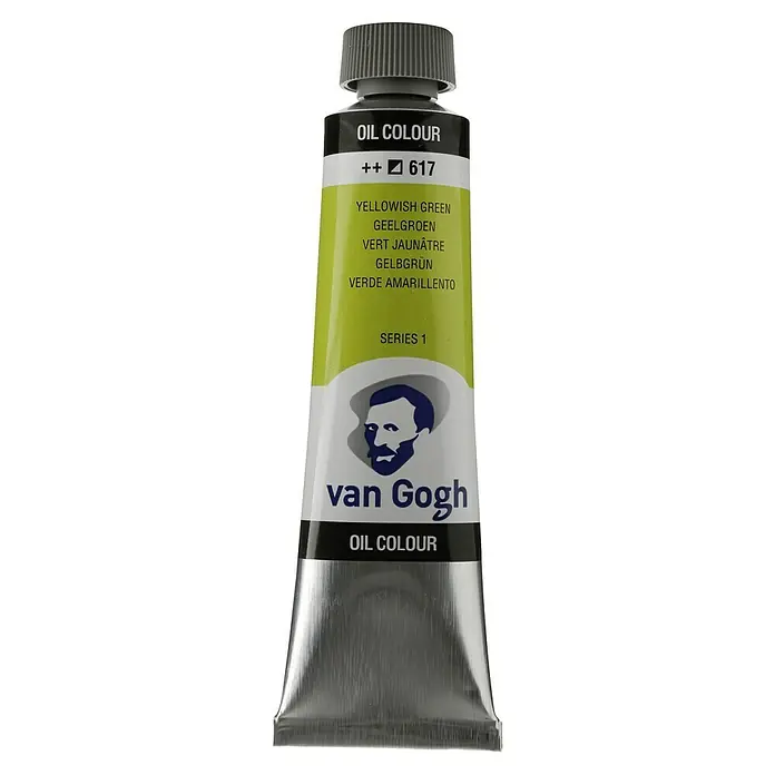 Talens Van Gogh Pintura al óleo - Verde amarillento, 40 ml, Tubo - Un tubo de pintura al óleo Van Gogh de color Verde Amarillento (código de color 617), ideal para artistas y aficionados.
