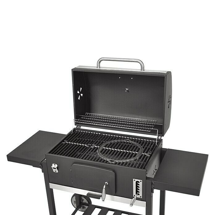 Kingstone KMS Smoker Black Angus XXLMit Rollwagen, Hauptgrillfläche: 70 x 43,5 cm Unknown