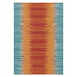 Kayoom Wollteppich Sunset (Orange/Türkis, 160 x 90 cm, 80 % Neuseeland-Wolle, 20 % Baumwolle)
