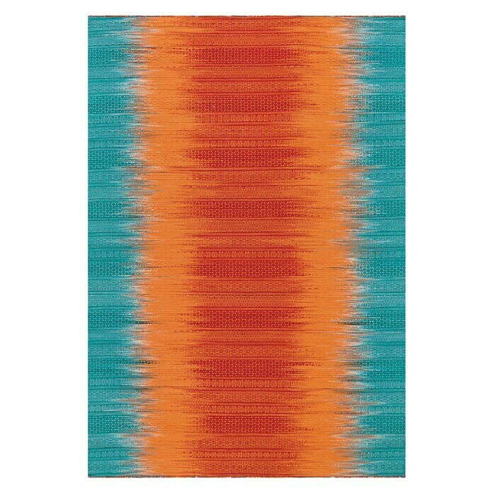 Kayoom Wollteppich Sunset (Orange/Türkis, 200 x 140 cm, 80 % Neuseeland-Wolle, 20 % Baumwolle)