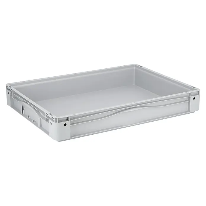 Surplus Systems Eurobox - L x B x H: 80 x 60 x 12 cm, Kunststoff, Grau - Graue Kunststoffbox zur Aufbewahrung und zum Transport von Gegenständen, ideal für Lager und Logistik.\n