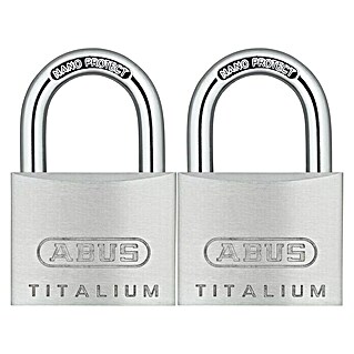 Abus Vorhängeschloss-Set Titalium 64TI (B x H: 40 x 62 mm, 2 Stk., Titalium-Spezialaluminium)