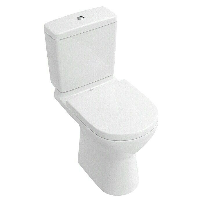 Villeroy & Boch O.novo Stand-WC-Kombination Typ 2Mit Spülrand, Ohne Spezialglasur, Spülform: Tief, WC Abgang: Waagerecht, Weiß Front View