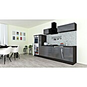 Respekta Premium Composición de cocina (Ancho: 310 cm, Con dispositivos eléctricos, Gris de alto brillo)