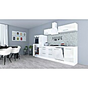 Respekta Premium Composición de cocina (Ancho: 310 cm, Con dispositivos eléctricos, Blanco de alto brillo)