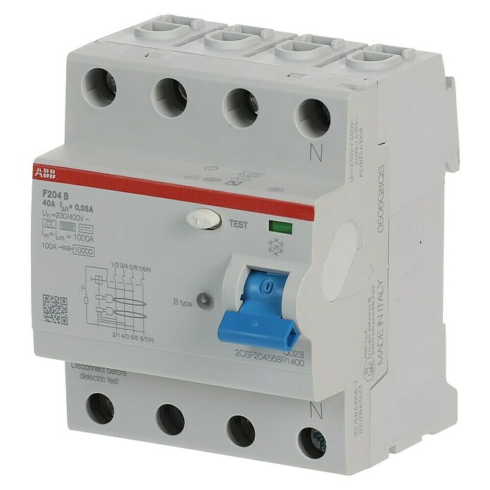 ABB FI-Schalter F204 B-40/0.03 (40 A, Typ B, 30 mA, Polanzahl: 4) | BAUHAUS