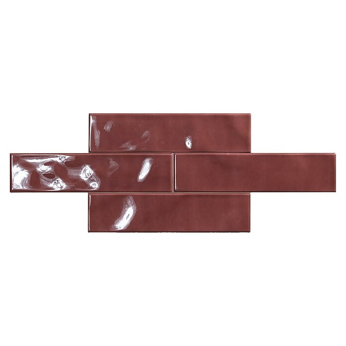 El Barco Wandtegel FASHION Burdeos (7,5 x 30 cm, Rood, Glanzend) | BAUHAUS