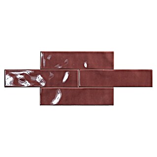 El Barco Wandtegel FASHION Burdeos (7,5 x 30 cm, Rood, Glanzend)