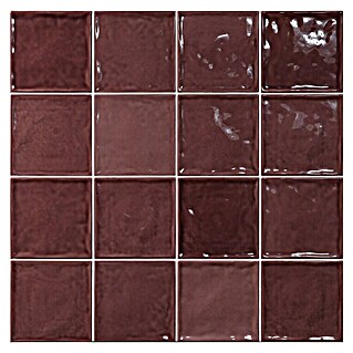 El Barco Wandtegel CHIC Burdeos (15 x 15 cm, Rood, Glanzend)