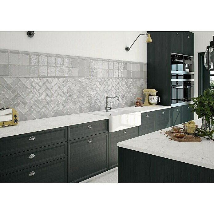 El Barco Wandtegel CHIC Gris (15 x 15 cm, Grijs, Glanzend) | BAUHAUS