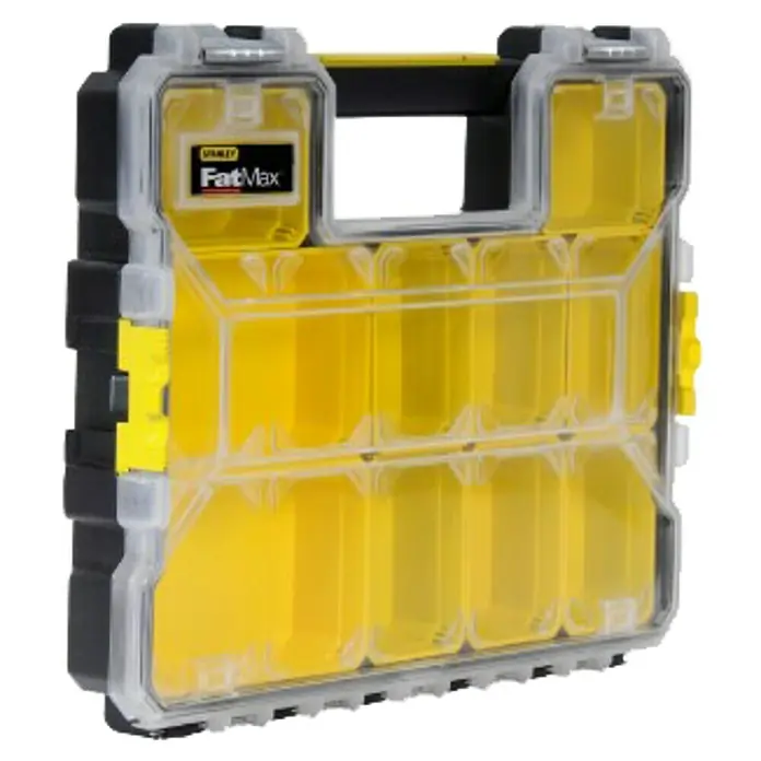 Stanley FatMax Estuche para piezas pequeñas 1-97-517 - Número de compartimentos: 12 ud., Plano - Caja organizadora Stanley FatMax con contenedores extraíbles para herramientas, tornillos y piezas pequeñas.