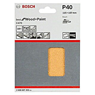 Bosch Professional Schleifblatt-Set C470 Best for Wood and Paint (10 Stk., Körnung: 40)