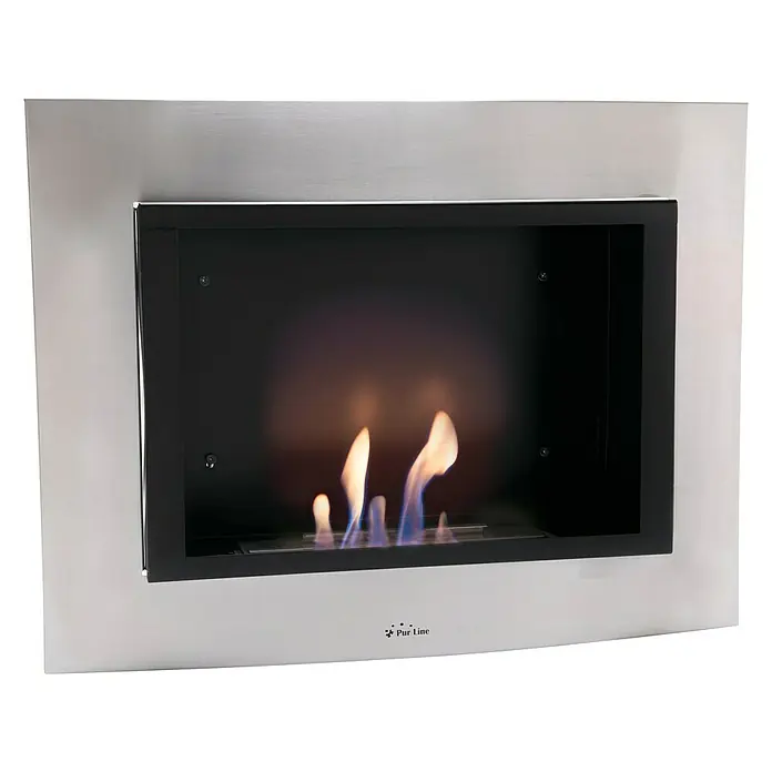 Purline Chimenea de bioetanol Thea - L x An x Al: 14 x 63,5 x 48 cm, Cromo - Elegante chimenea de bioetanol Pur Line para montaje en pared. El diseño moderno proporciona un ambiente elegante en cualquier habitación.