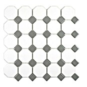 Mosaikfliese Octagon OCTA G469 (29,5 x 29,5 cm, Weiß/Grau, Matt)