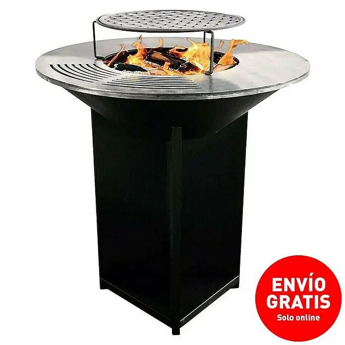 Purline Barbacoa de carbón EFP56B - Diámetro de la superficie de la parrilla: 98 cm, Negro - Brasero con accesorio de parrilla. El brasero de acero es ideal para barbacoas acogedoras al aire libre.