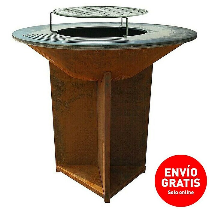 Purline Barbacoa de carbón EFP56CO (Diámetro de la superficie de la parrilla: 98 cm, Óxido) | BAUHAUS