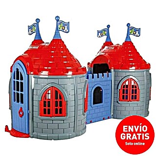 Caseta infantil Double Dragon Castle (L x An x Al: 285 x 125 x 168 cm, Plástico, Violeta/Rojo)