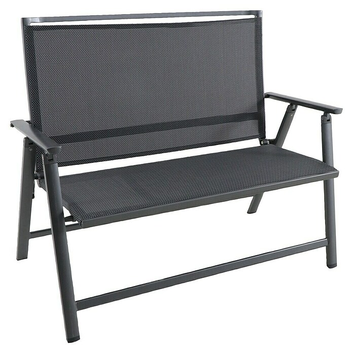 Sunfun Maja Gartenbank (B x T x H: 120 x 44 x 70 cm, Anthrazit, Klappbar)