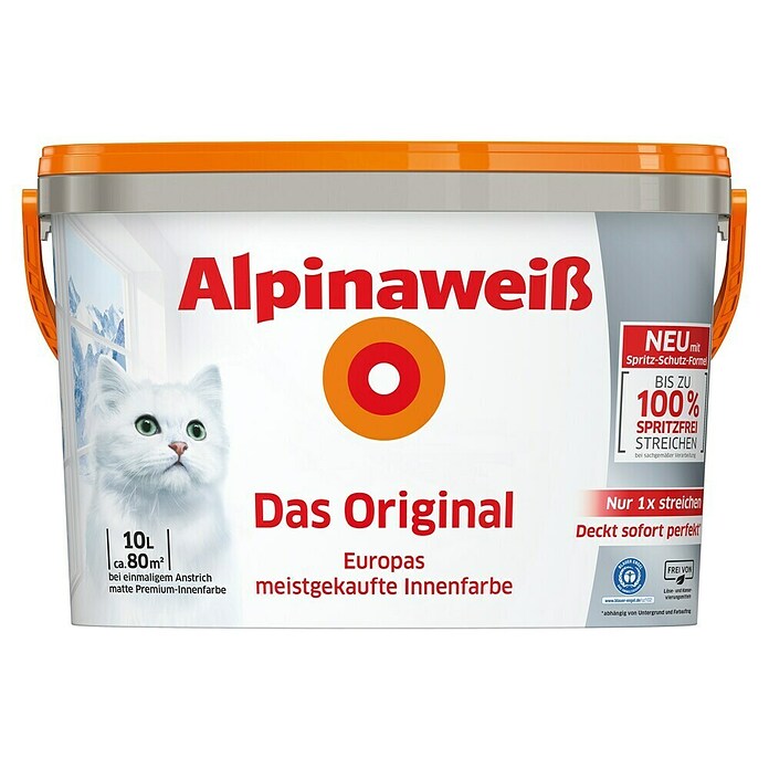 Alpina Alpinaweiß Wandfarbe Das Original (Weiß, 10 l, Matt)