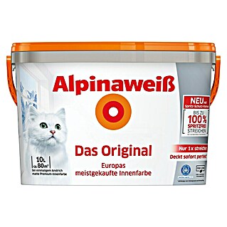 Alpina Alpinaweiß Wandfarbe Das Original (Weiß, Matt, 10 l, Konservierungsmittelfrei)