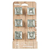 Nesu Tirador para muebles 2313 6 uds. (L x An x Al: 3,3 x 3,3 x 2,1 cm, Acero, Mate)