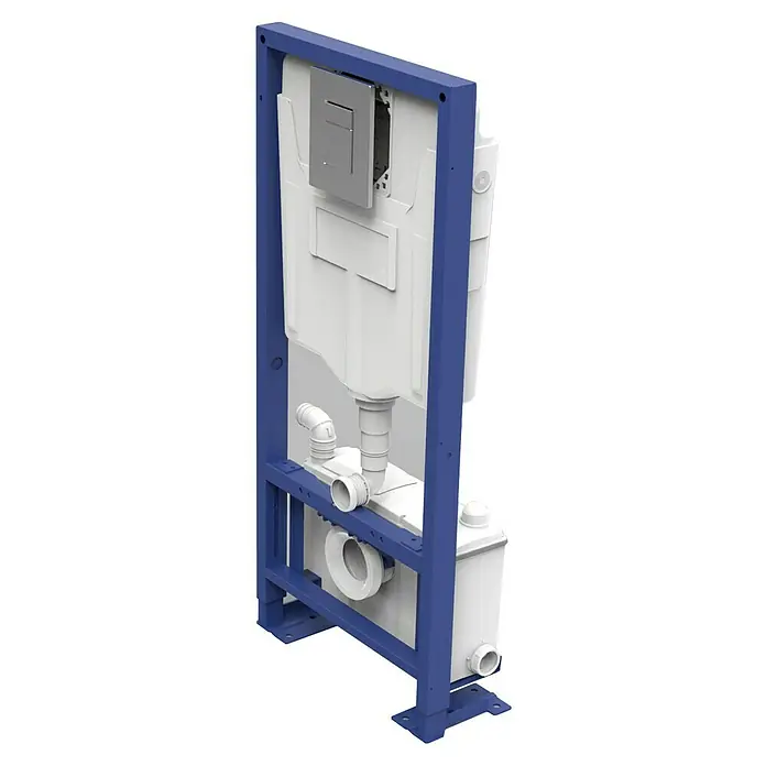 Setma WC-Vorwandelement Watersan Wall - 23 x 50 x 113 cm, Pulverbeschichtet - Vorwandelement für WC mit Spülkasten und blauem Montagerahmen. Ideal für moderne Badezimmer, bietet es eine zuverlässige und platzsparende Lösung.