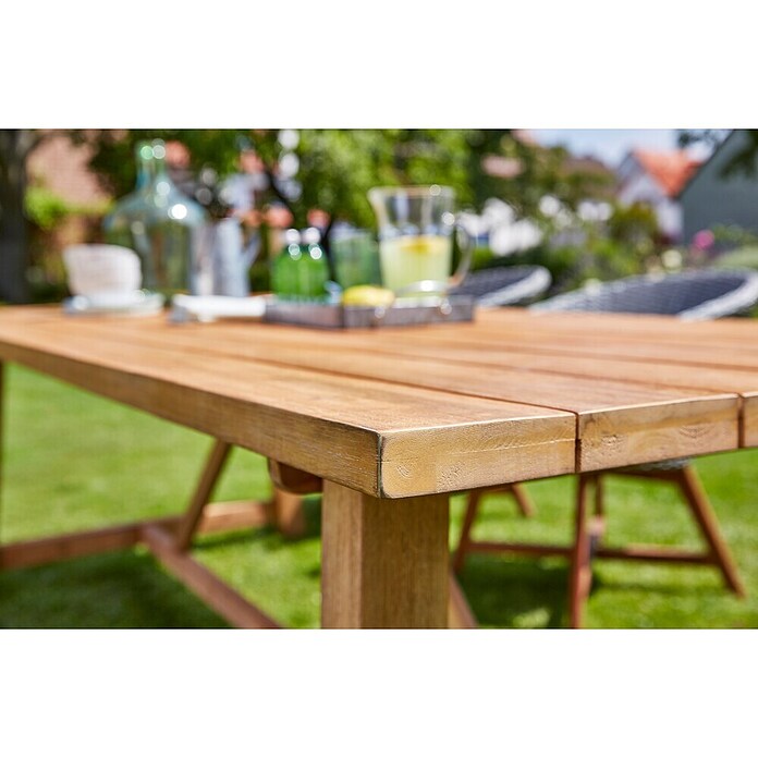 Sunfun Kathrin Gartentisch (L x B: 240 x 100 cm, Akazie, Teakbraun)