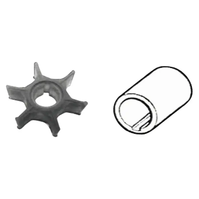 CEF Impeller 500319 - Ø x L: 42 x 20 mm, Wellendurchmesser: 12,3 mm - Das Bild zeigt eine Wasserpumpe mit Impeller und Gehäuse für Bootsmotoren. Ideal für Wartung und Reparatur von Marineanwendungen.
