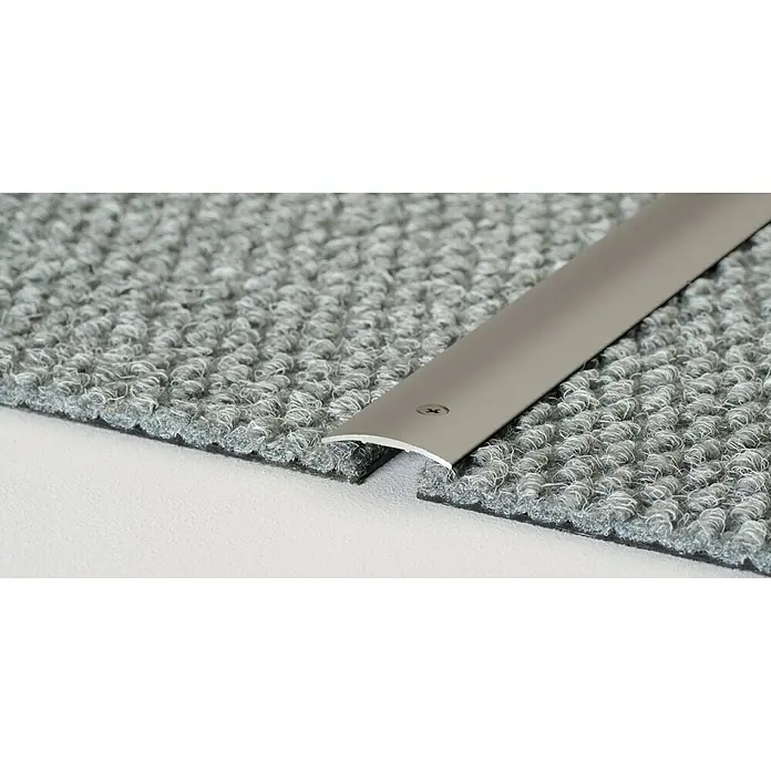 LOGOCLIC Übergangsprofil 130 - Edelstahl matt, 1 m x 30 mm x 3,9 mm, Montageart: Schrauben - Profilleiste aus Metall für Teppichübergänge. Robuste und elegante Lösung für einen sauberen Übergang zwischen Teppichböden.
