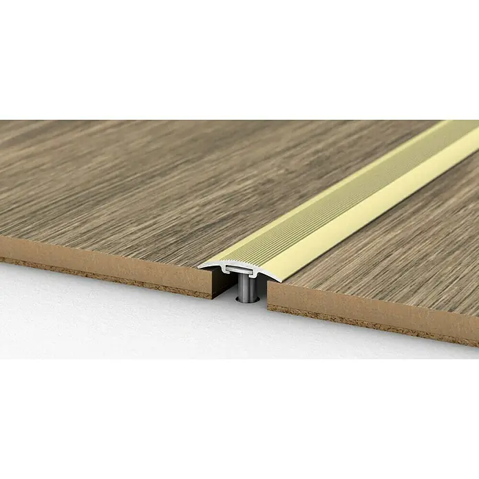 LOGOCLIC Übergangsprofil 201 - Sahara, 2,7 m x 30 mm, Montageart: Schrauben - Übergangsprofil in Goldoptik für Bodenbeläge, sichere und ästhetische Lösung für Bodenübergänge.