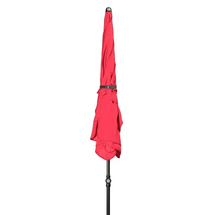 Doppler Sunline Marktschirm Waterproof Neo - Rot, Bespannungsmaß (L x B): 185 x 120 cm - Geschlossener roter Gartenschirm mit schwarzem Gestell. Ideal für den Sonnenschutz im Garten oder auf der Terrasse.