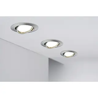 Paulmann LED Einbauleuchte Set Rund – 5x1W, 40mm Einbaudurchmesser, Gebürstetes Metall