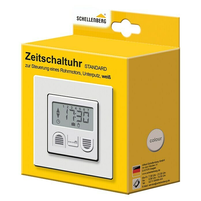 Schellenberg Wochen-Zeitschaltuhr Standard (80 x 80 x 40 mm, Weiß, Unterputz)