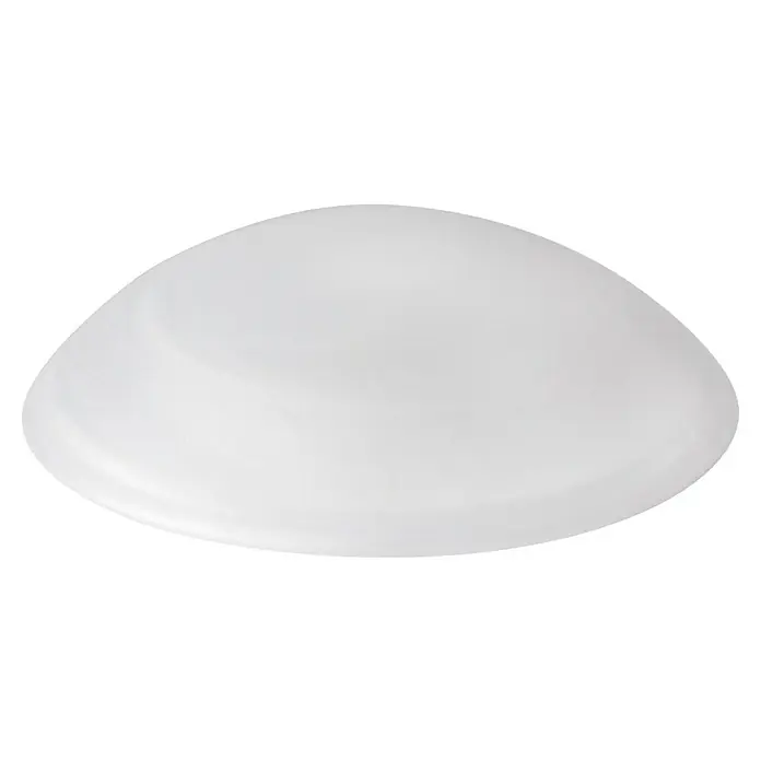Wandtürstopper 6 Stk., selbstklebend - Durchmesser: 40 mm, Transparent, 6 Stk. - Nahaufnahme einer weißen Lampenkuppel aus Kunststoff. Sie hat eine abgerundete Form und eine glatte Oberfläche, ideal für stilvolle Beleuchtung.