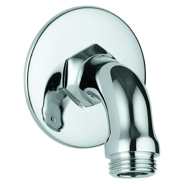 Grohe Brausearm Relexa Classic - Länge: 5,5 cm - Glänzender, verchromter Duscharm für Wandmontage. Robustes Design mit elegantem, gebogenem Auslauf für ein stilvolles Badezimmerambiente.