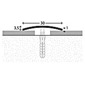 LOGOCLIC Übergangsprofil (Edelstahl matt, 0,9 m x 30 mm x 3,5 mm, Montageart: Schrauben, Mittig versenkt gelocht)