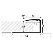 LOGOCLIC Endprofil 250 (Silber, 2,7 m x 24 mm x 12 mm, Montageart: Kleben)