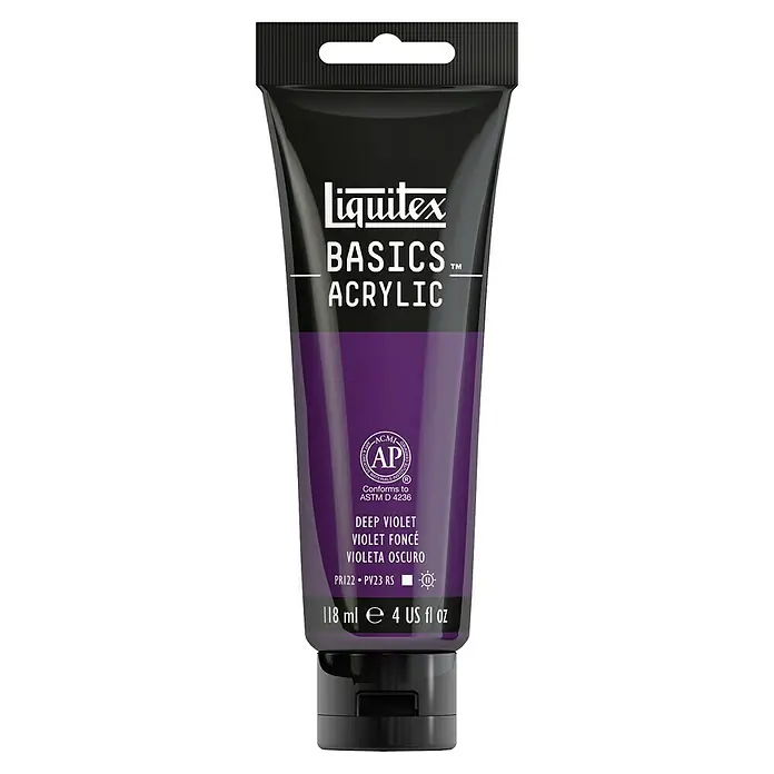 Liquitex Basics Acrylfarbe - Violett dunkel, 118 ml - Tube Liquitex Basics Acrylic Farbe Deep Violet, ideal für Künstler und Hobbybastler, Inhalt 118 ml.