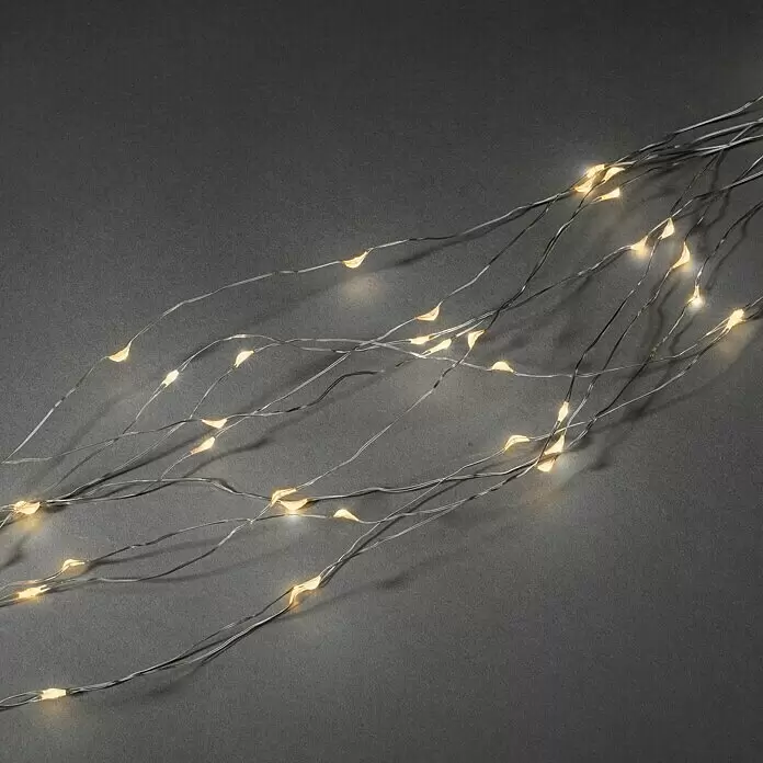 Konstsmide LED-Lichterkette Tropfenlametta - Innen, Lichtfarbe: Bernstein, Anzahl Leuchtmittel: 200 Stk., Netzbetrieben, 2 m
