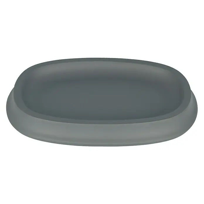 Venus Flakoni Seifenschale - Grau, Polyresin - Graue ovale Schale, ideal für die Aufbewahrung von Seife oder kleinen Gegenständen im Badezimmer. Schlichtes Design für moderne Bäder.