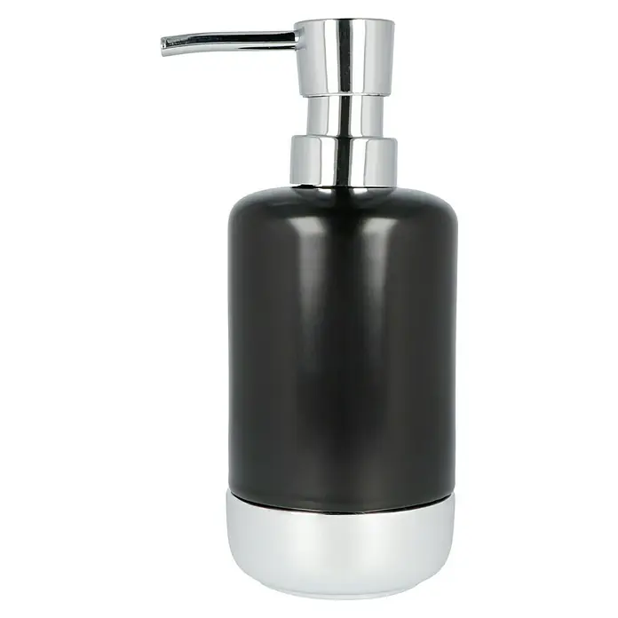 Venus Venezia Seifenspender - Keramik, Chrom/Schwarz - Eleganter Seifenspender in Schwarz und Chrom. Der Spender ist ideal für Badezimmer und Küche.